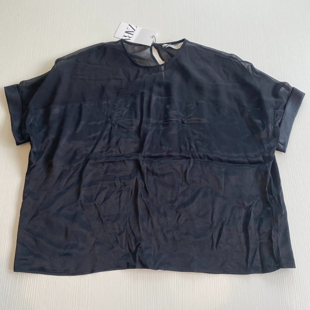 Zara Black Mesh Shirt